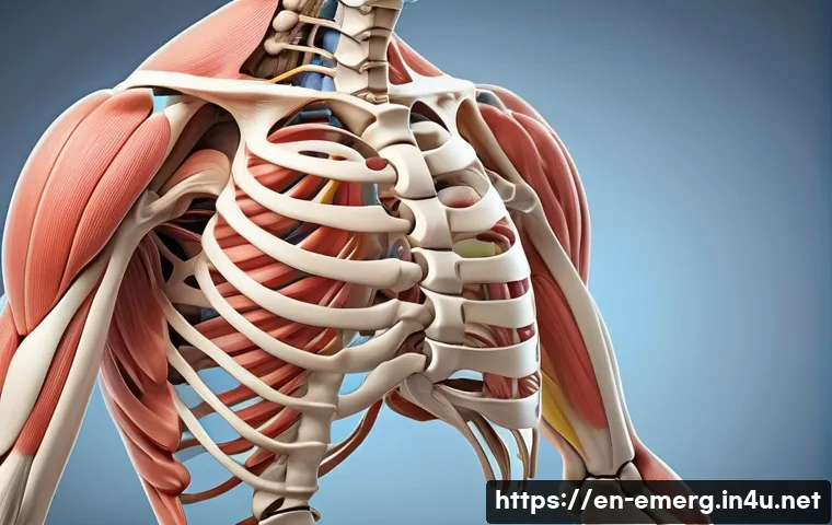 작업치료사 필수 중점 과목 - A detailed, realistic medical illustration of the human musculoskeletal system focusing on the upper...