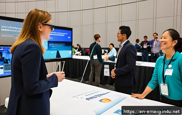 작업치료사 대상 컨퍼런스 소개 - A modern occupational therapy conference scene set in a spacious, well-lit convention center in San ...