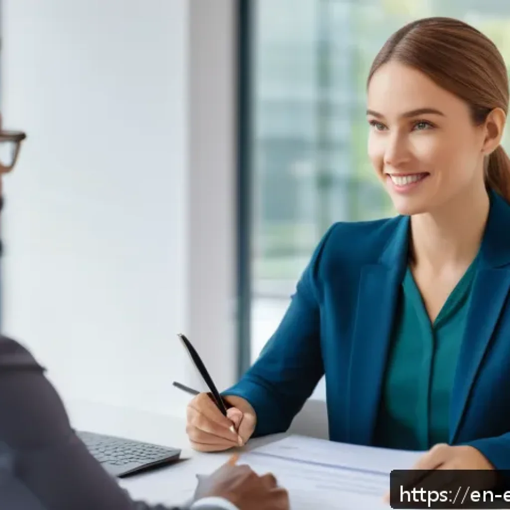 작업치료사 연봉 협상 팁 - A professional occupational therapist in a modern clinic setting, confidently discussing salary nego...