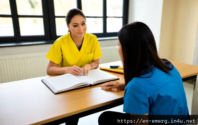 작업치료사의 전문 교육 참여 후기 - Photorealistic occupational therapist attending a continuing education workshop in a bright modern t...